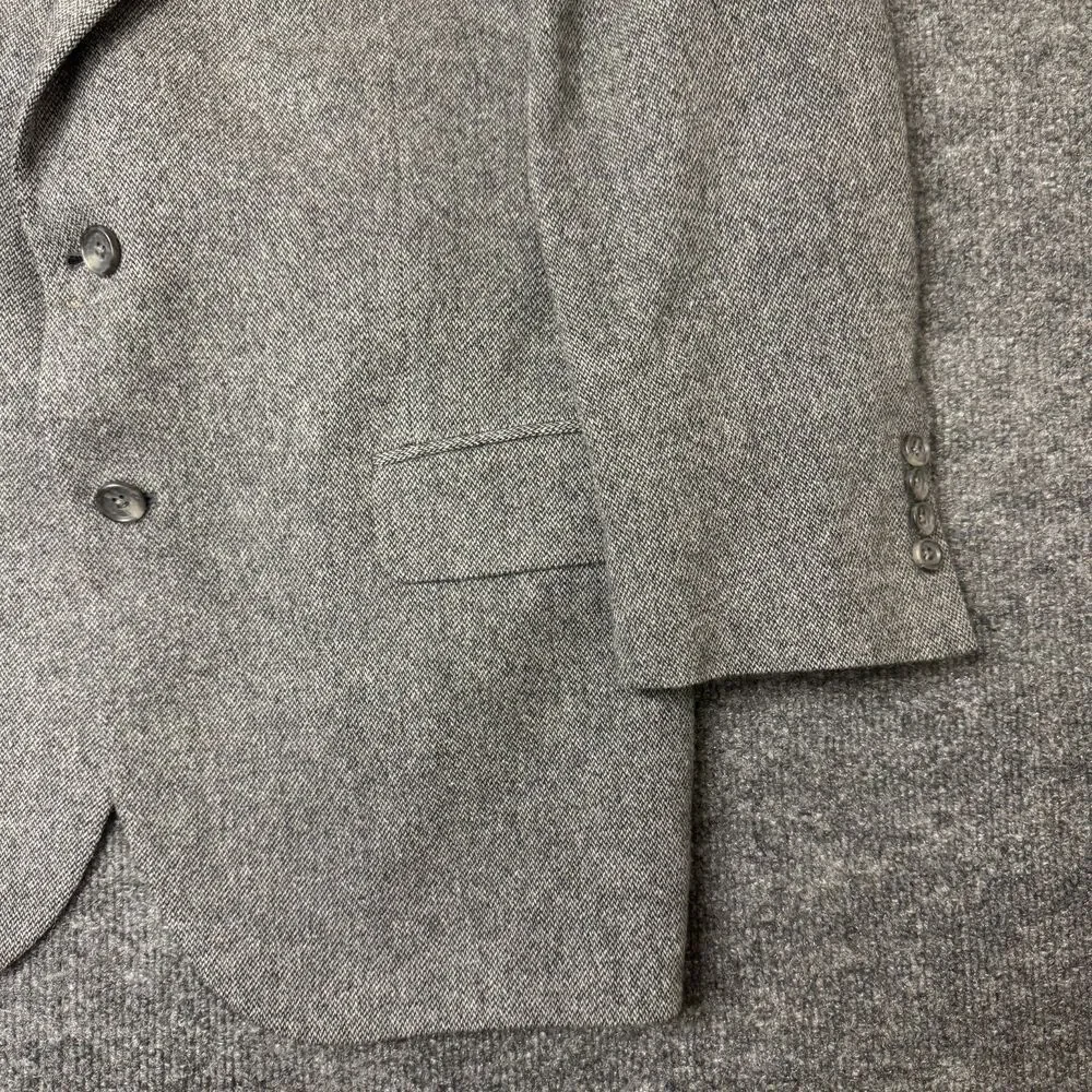 Jos A Bank Reserve Blazer 42S Gray Herringbone Italian Wool Cashmere Sport Coat